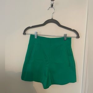 Zara green tailored shorts, size XS.